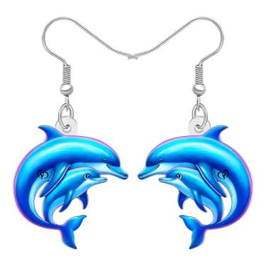 Imagem de DUOWEI Novidade Brincos de acrílico tubarão branco anime água-viva tartaruga pingente joias animais marinhos presentes | Padrão dupla face, Medium, Acrílico Aço inoxidável, Sem pedra preciosa