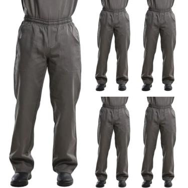 Imagem de Kit 05 Calças Profissional Trabalho Brim Pesado Total Elastico
