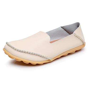 Imagem de VenusCelia Mocassim feminino Streamline Comfort Walking Flat, Bege, 39