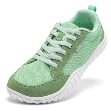 Imagem de HOBIBEAR Tênis unissex largo atlético descalço para homens e mulheres, tênis de corrida e trilha ao ar livre, Verde, 14 Wide Women/13 Wide Men