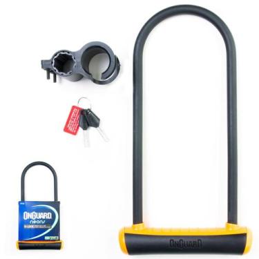 Imagem de Cadeado Trava U-Lock Neons 8152 Onguard Preto/Laranja