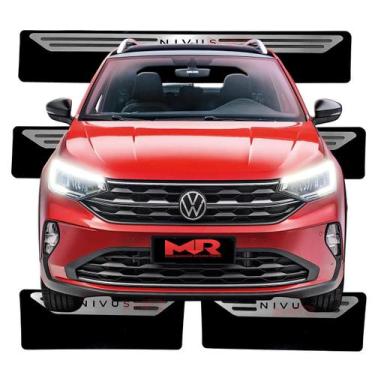 Imagem de Soleira Proteção Porta Aço Inox + Adesivo Poroso Vw Nivus - MR