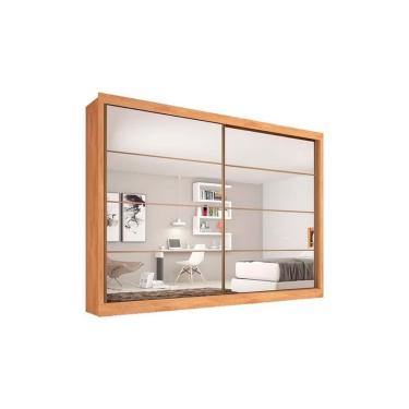 Imagem de Guarda Roupa Casal 2 Portas c/ Espelho e 6 Gavetas Sevilha Peroba - Europa