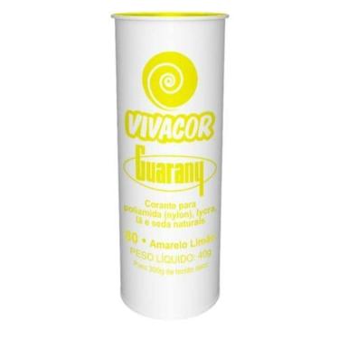 Imagem de Tinta Tecido Corante Roupas Vivacor Guarany Amarelo Limão