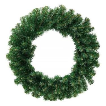 Imagem de Guirlanda Enfeite Natal Porta 60cm Verde 100 Galhos Grande Natalino - 