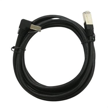 Imagem de Cabo De Rede Cat7 Plug 90 Graus Para Cima Preto - 7 Metros