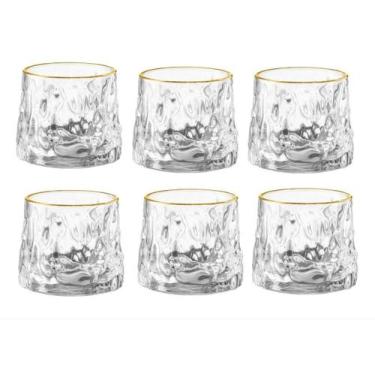 Imagem de Copo baixo Frost em vidro com borda dourada 180ml A7,5cm - L'Hermitage