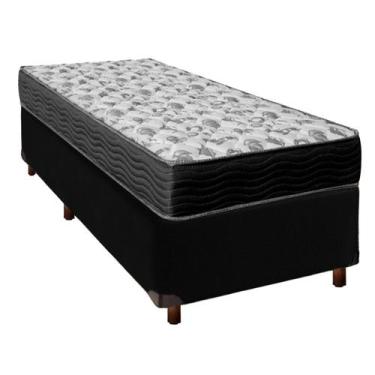 Imagem de Cama + Box Preto e Colchão D33 Solteiro - Ortobom