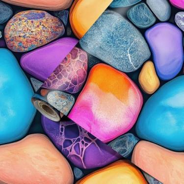 Imagem de HOMETITUTE Papel de parede colorido de paralelepípedos arte moderna papel de contato vinil autoadesivo removível papel de parede para remodelação de armários de bancada de parede móveis 39.9 cm x