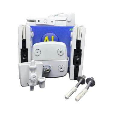 Imagem de Kit08 AL Porta Dupla Pivotante Vidro Blindex - Branco