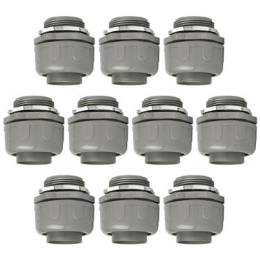 Imagem de HDHAODA Conectores de conduíte, conector apertado líquido de 3,5 cm NPT não metálico para conexões de conduíte flexíveis elétricas de PVC, reto de 180 graus, listado pela UL para ferramentas de tubos