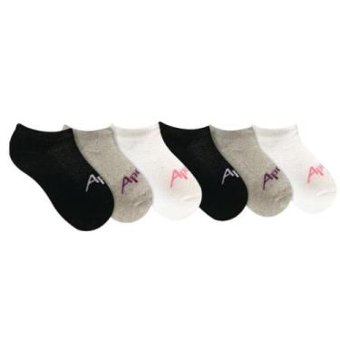 Imagem de Kit 6 Pares Meia Sapatilha Infantil Menina Apollo, 31 a 34, Preto, Bra