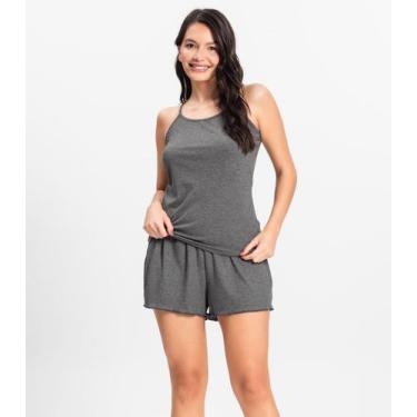 Imagem de Pijama de Alça Feminino Select Cinza, G, Cinza