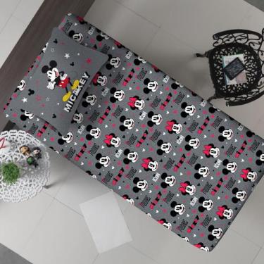 Imagem de Jogo De Cama Solteiro Infantil Com Elástico Disney Mickey Minnie 2 Peç
