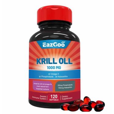 Imagem de Suplemento: Óleo de krill antártico EAZGOO, 1000 mg, ômega 3, 120 cáps