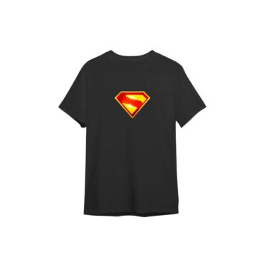 Imagem de Camiseta Esportiva Preta Manga Curta Superman Símbolo
