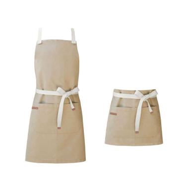 Imagem de Avental Bege e Cintura Algodao Cafeteria Caqui Bar Vegano