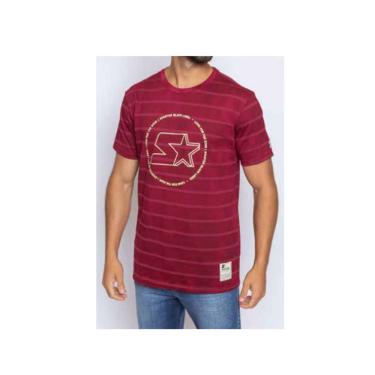 Imagem de Camiseta Básica Masculina Estampada Vermelho Bordô T974A - Starter