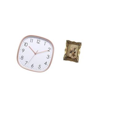 Imagem de Fenteer Relógio de Parede Digital Vintage E Conjunto de Moldura de Foto Ornamentada para Sala de Jantar, Casa de Fazenda, Academia, Mesa, Corredor, Decoração