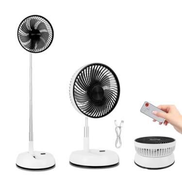Imagem de Hivento Ventilador de Mesa, Alimentado por Bateria de 5400mAh, Ventilador Oscilante USB de Mesa e de Chão com Controle Remoto, Dobrável, Telescópico e Recarregável, 20CM (Branco)