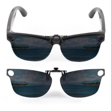 Imagem de HCHRVR Clipe polarizado compatível com óculos inteligentes Ray-Ban Meta Wayfarer (RW4006 tamanho M padrão 50-22) com clipe que muda de cor