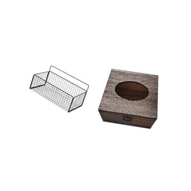 Imagem de Fenteer Organizador de Caixa de Lenços de Madeira Elegante E Estojo para Lenços Faciais com Bandeja para Armazenamento de Toalhas de Mão para Banheiro, Carro,
