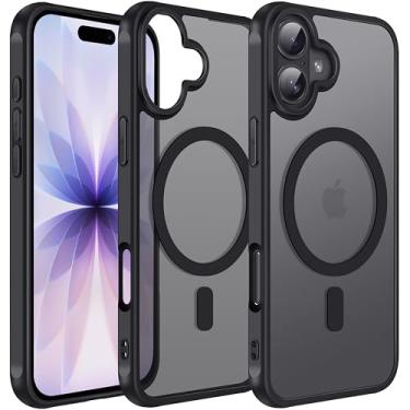 Imagem de ivoler Capa magnética para iPhone 17 de 6,3 polegadas [compatível com Magsafe] [proteção de nível militar de 15 pés] Capa com carregador magnético para capa protetora para iPhone 17 - preta