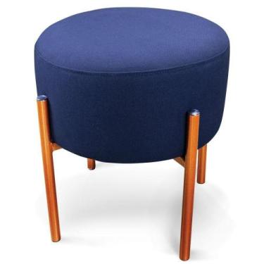 Imagem de Puff Iron Linho Azul Marinho A77 Cobre - DROSSI