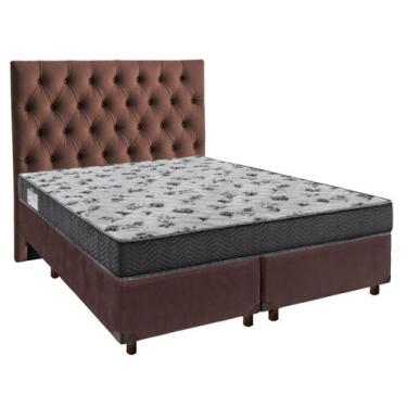 Imagem de Cama Box Bipartido Casal com Colchão Ortobom D33 Iso100 e Cabeceira