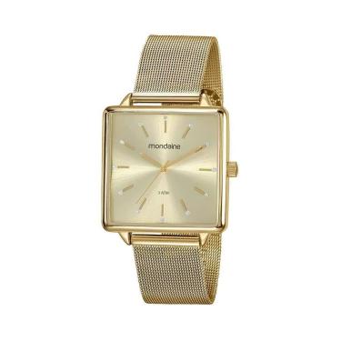 Imagem de Relogio Feminino Quadrado Dourado Mondaine 99487Lpmvde1