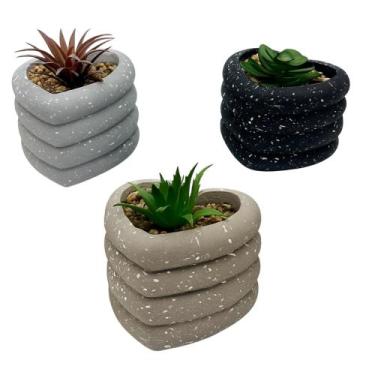 Imagem de Vaso Decorativo em Formato de Coração com Suculenta Artificial - bbles