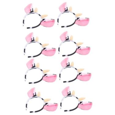 Imagem de Bandana ABOOFAN Cow Ears Hairhoop Farm Animals Kids Pink