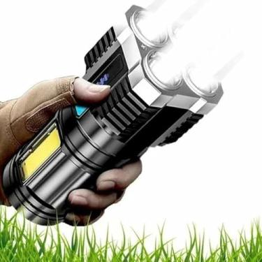 Imagem de Lanterna 4 Leds Núcleos Tática Recarregável Usb Potente Led Carro pesca luminária