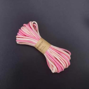 Imagem de Corda de macramê trançado gradiente de 10 metros, corda colorida de 3 mm de espessura, para pulseira DIY, chaveiro, decoração (cor 3)