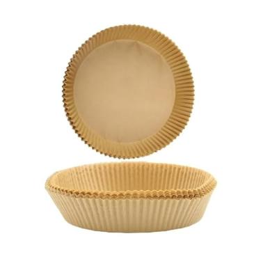 Imagem de Forros de Papel Biodegradável para Airfryer, Marrom, 20x16x4,5cm, Antiaderente, Suporta 220°C, 100 Unidades, Descartável