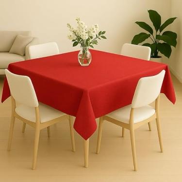 Imagem de Toalha de Mesa Retangular 6 Lugares Oxford Decorativa para Cozinha Sala de Jantar (Vermelho)