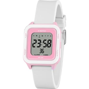 Imagem de Relógio X-Watch Feminino Ref: Xlppd062 Bxbx Retangular Digital Branco
