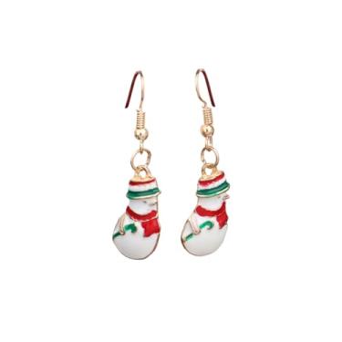 Imagem de Brincos de Natal com pingente de boneco de neve de Natal, bijuteria, presente para mulheres, One Size, Zinco, Sem pedra preciosa