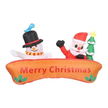 Imagem de oshhni Decoração natalina inflável para exteriores: figura inflável grande com iluminação decorativa para pátio, e quintal.