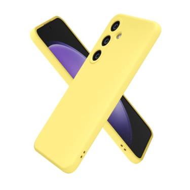 Imagem de oakxco Capa de silicone para Samsung Galaxy S23 Fe, ultrafina e fina para mulheres e meninas, cor lisa lisa minimalista estética fofa design feminino, gel de borracha macia TPU com capa para câmera