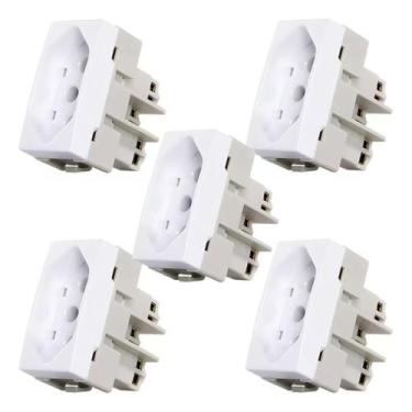 Imagem de Kit 5 Tomada 2p+t 20a e 10a Bca Modelo Sleek Margirius Cor Branco