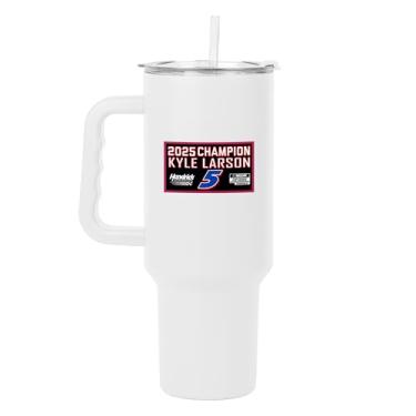 Imagem de Logo Brands Copo de aço inoxidável revestido com pó Kyle Larson 2025 Nascar Cup Champion, mantém as bebidas frias por horas, ótimo presente para fãs da NASCAR