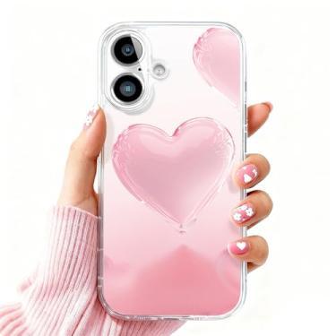 Imagem de DSJIFGEW Design de capa transparente padrão para iPhone 16 | Antiamarelamento, parte traseira rígida, proteção contra quedas de nível militar, suporta carregamento sem fio