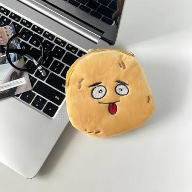 Imagem de Bolsa de moedas kawaii de batata amarela – linda bolsa com zíper com tema de comida e chaveiro para mulheres, mini carteira para dinheiro e cartões, Multicor