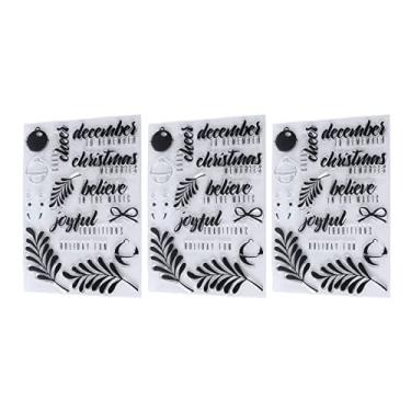 Imagem de 3 unidades de selos transparentes de formato exclusivo, modelos decorativos transparentes para scrapbook diy, artesanato, cartão, carimbos de gravação para scrapbooking e