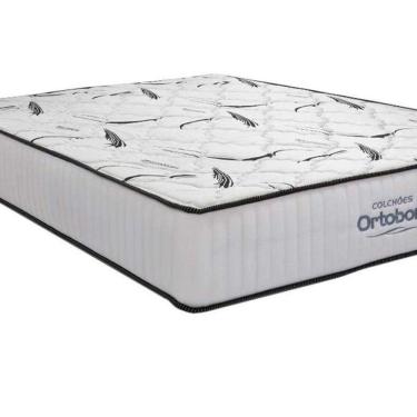 Imagem de Cama Box Solteiro: Colchão Espuma Ortobom D45 High Foam + Base Crc Courano White(88X188)