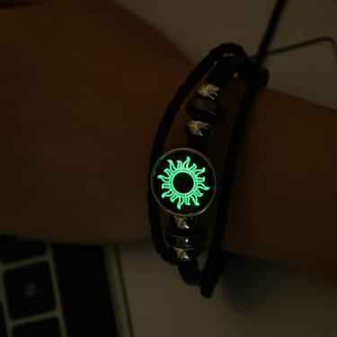 Imagem de Pulseiras trançadas luminosas para amantes de sol e lua, amizade romântica, para casais que brilham no escuro, pulseira ajustável presente, Style4, Liga de aço, Sem Pedra Preciosa