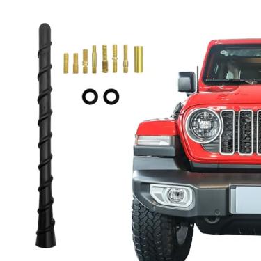 Imagem de Lyxheth Antena espiral de carro, antena de rádio de carros, substituição de mastro de borracha de 17,8 cm, acessórios externos universais, antenas de rádio FM AM compatíveis com caminhão, carro, SUV