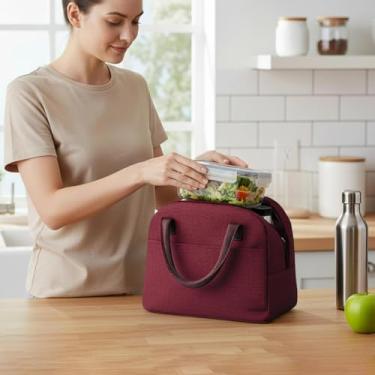 Imagem de Sacola para almoço, organizador de armazenamento de alimentos isolado de 1 galão com alças portátil para transporte térmico reutilizável para recipiente de refeição