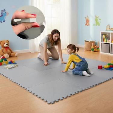 Imagem de Kit 4 Placa EVA 50x50 10mm Tapete Tatame Manta Borracha Piso Emborrach